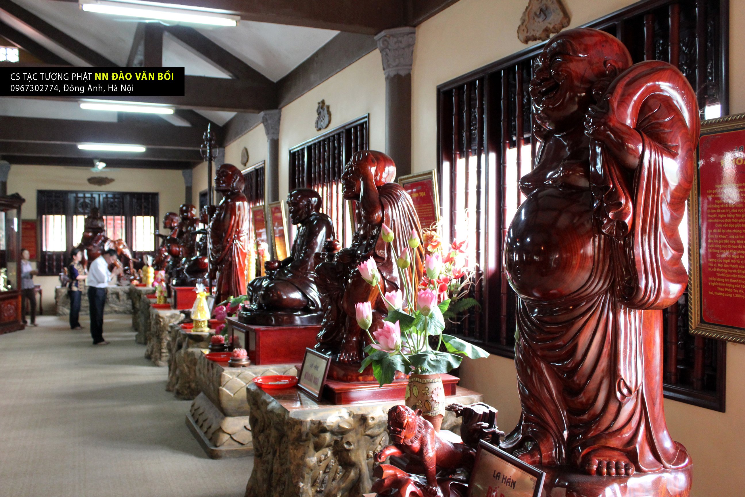 Bộ tượng Thập bát La Hán tại Chánh Pháp đường - Thiền viện Trúc Lâm Yên tử do chúng tôi tạc