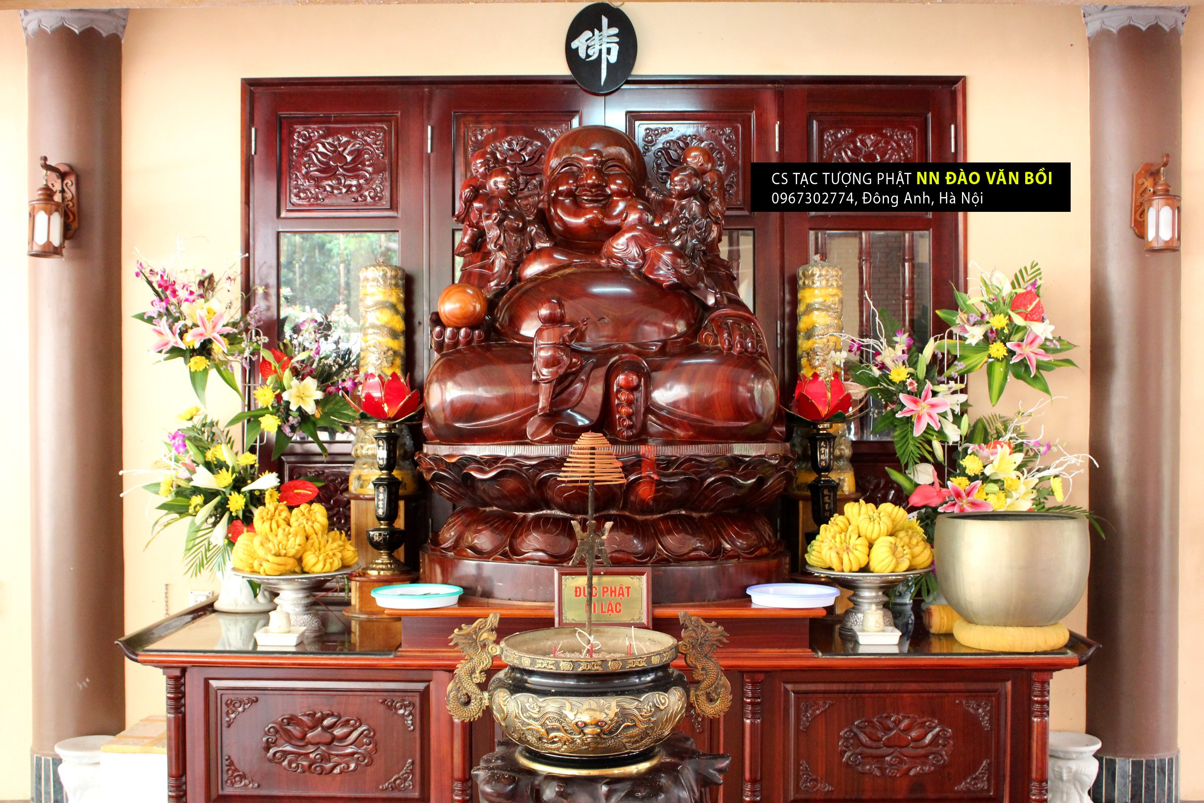 Tôn tượng Di lặc Bồ tát và lục tặc tại Chánh Pháp Đường, Thiền viện Trúc Lâm Yên Tử