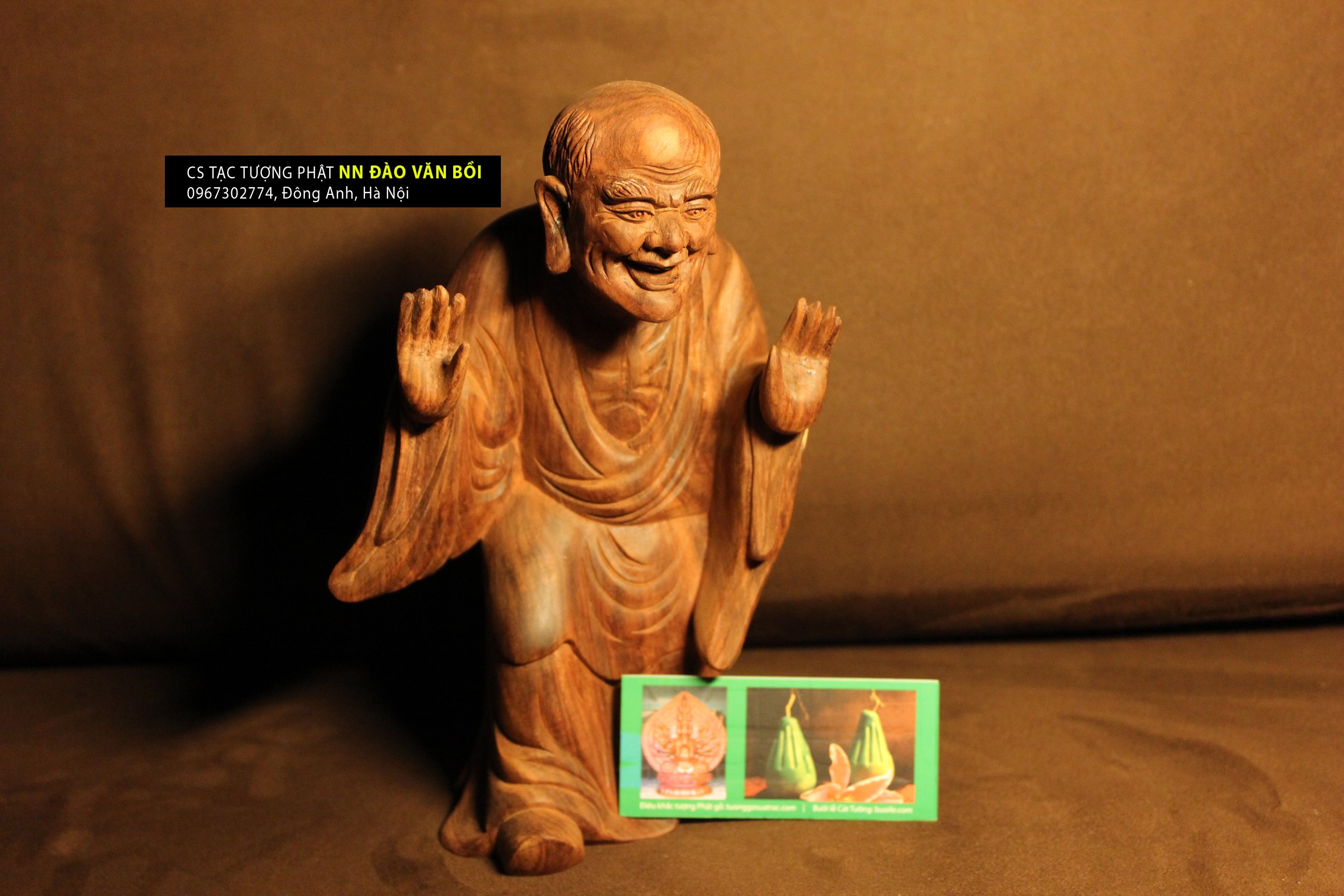 Tượng La Hán Khánh Hỷ gỗ trắc