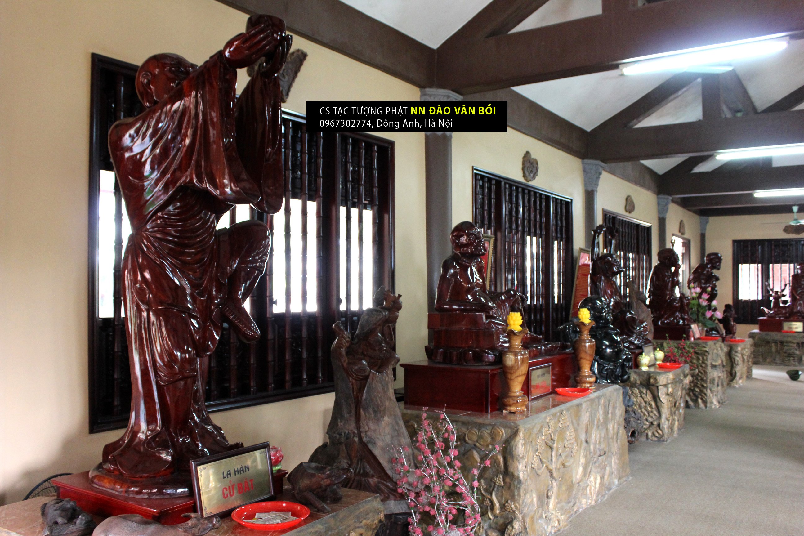 Bộ tượng Thập bát La Hán tại Chánh Pháp đường - Thiền viện Trúc Lâm Yên tử do chúng tôi tạc